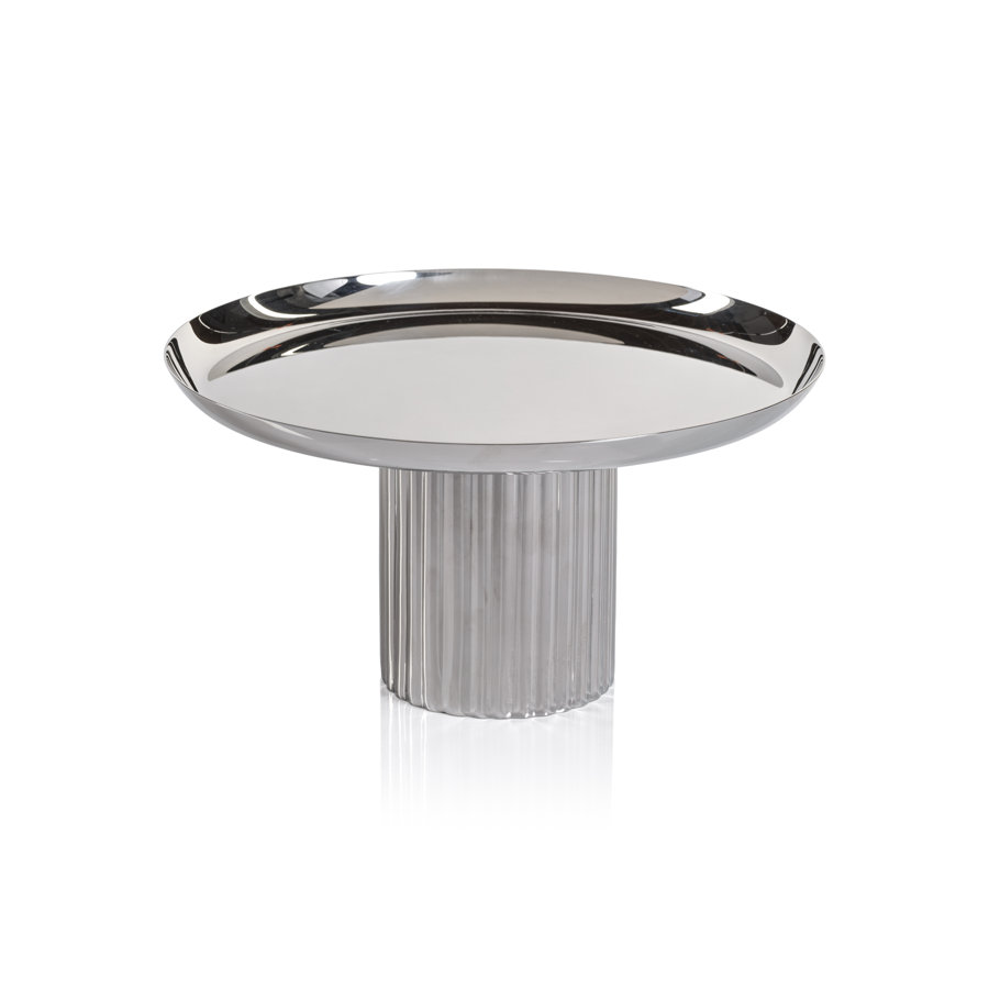 Latis Polished Stainless Steel Footed Cake Stand